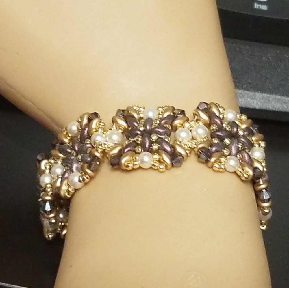 Handmade bead and crystal bracelet